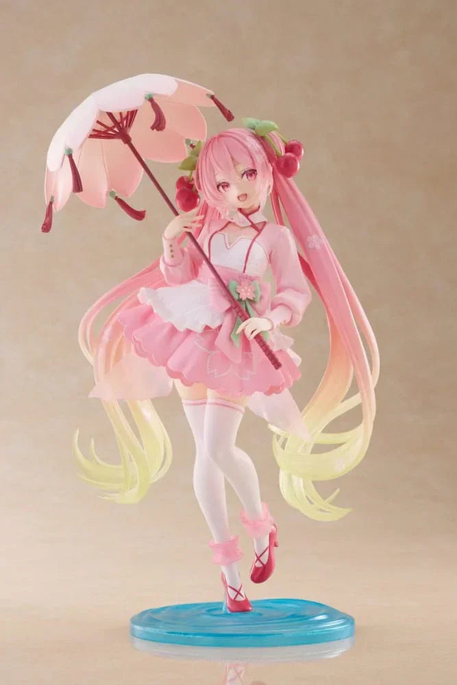 Hatsune Miku AMP PVC Figur Nytt Skriven Sakura Miku Sakura Klänning Ver. 21 cm Taito Prize
