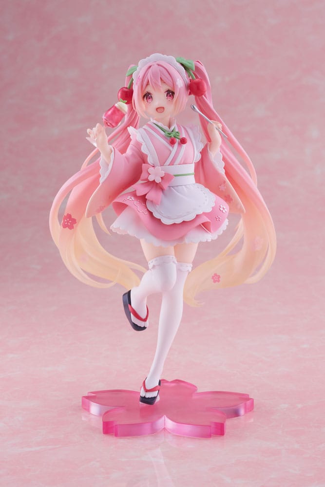 Hatsune Miku PVC Figur - Newly Written Sakura Miku Japanese Cafe Ver. Reissue 18 cm Taito Prize