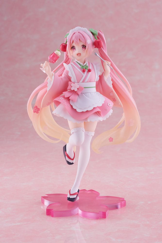 Hatsune Miku PVC Figur - Newly Written Sakura Miku Japanese Cafe Ver. Reissue 18 cm Taito Prize