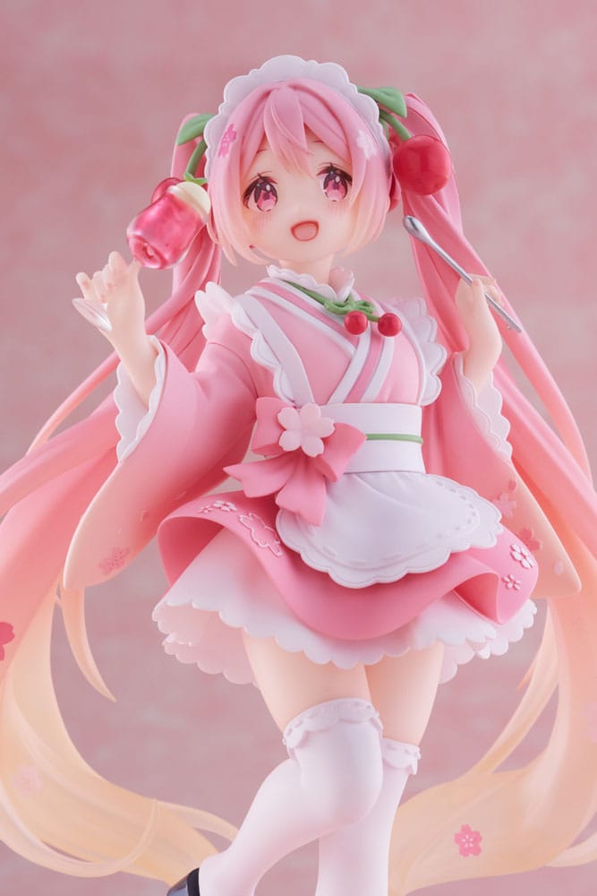 Hatsune Miku PVC Figur - Newly Written Sakura Miku Japanese Cafe Ver. Reissue 18 cm Taito Prize