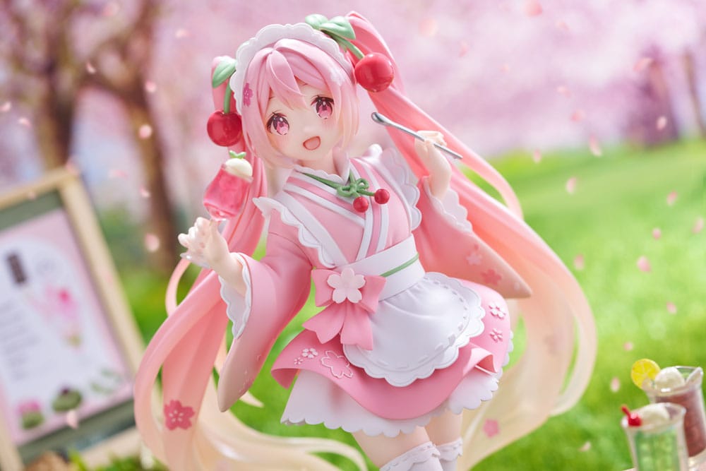 Hatsune Miku PVC Figur - Newly Written Sakura Miku Japanese Cafe Ver. Reissue 18 cm Taito Prize