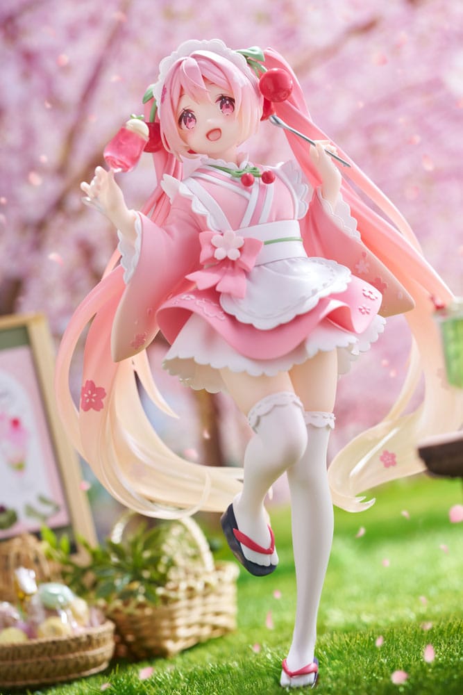 Hatsune Miku PVC Figur - Newly Written Sakura Miku Japanese Cafe Ver. Reissue 18 cm Taito Prize