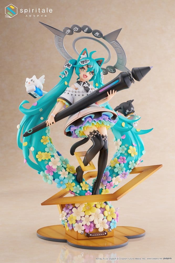 Hatsune Miku x Naoki Saito PVC Figur 1/7 My Figure Making! The Painter Ver. 34 cm