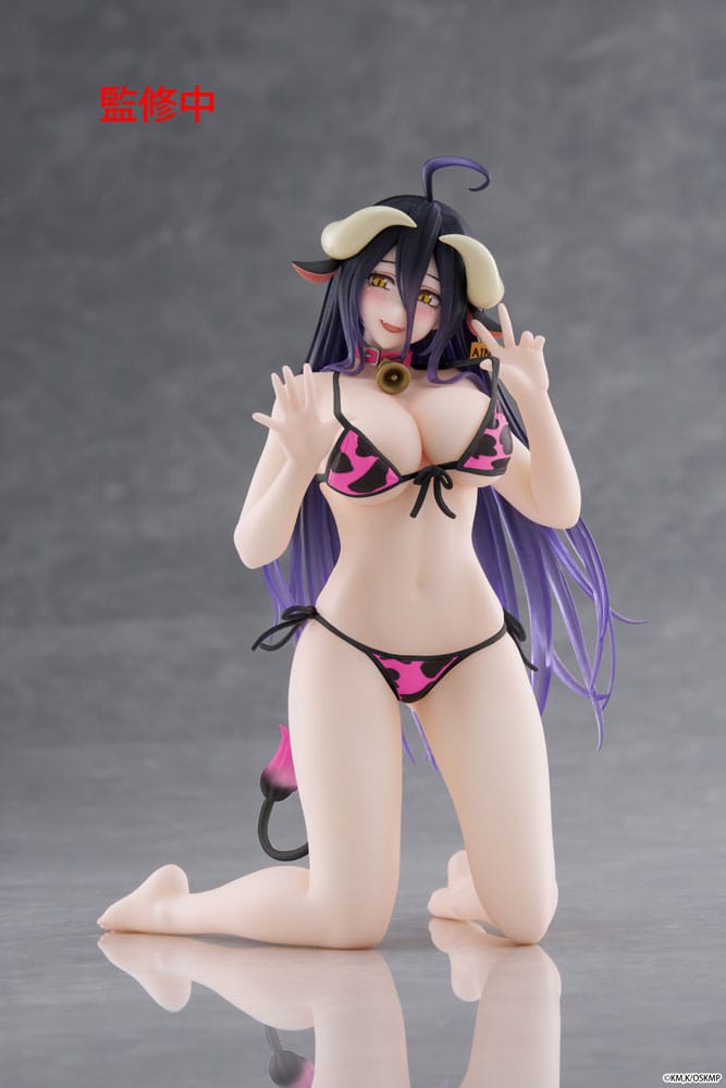 Overlord PVC Figur Desktop Cute Figure Albedo Cow-Print Swimsuit Ver. Renewal 13 cm Taito Prize