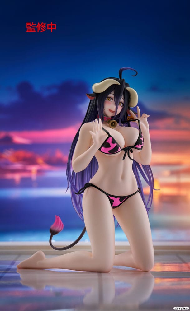 Overlord PVC Figur Desktop Cute Figure Albedo Cow-Print Swimsuit Ver. Renewal 13 cm Taito Prize