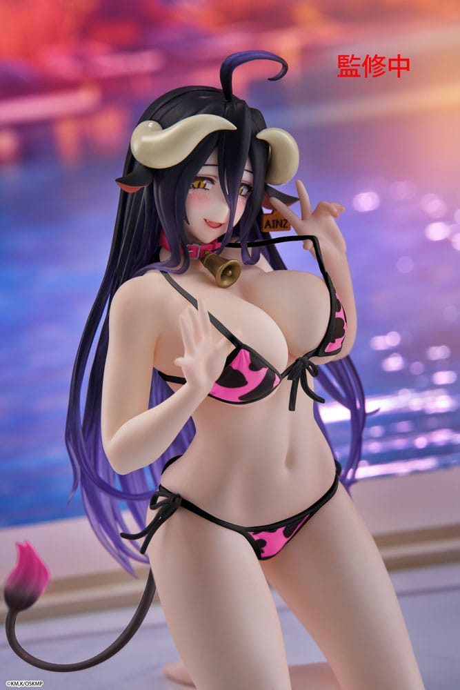 Overlord PVC Figur Desktop Cute Figure Albedo Cow-Print Swimsuit Ver. Renewal 13 cm Taito Prize