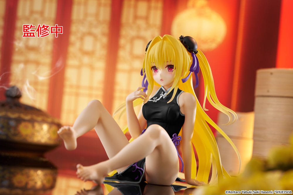To Love-Ru Darkness PVC Figur Desktop Söt Figur Golden Darkness (Kina Klädd Ver.) Förnyelse 13 cm Taito Prize