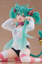 Hatsune Miku PVC Figur Desktop Söt Figur Hatsune Miku Katta Öron T-Shirt Ver. 13 cm