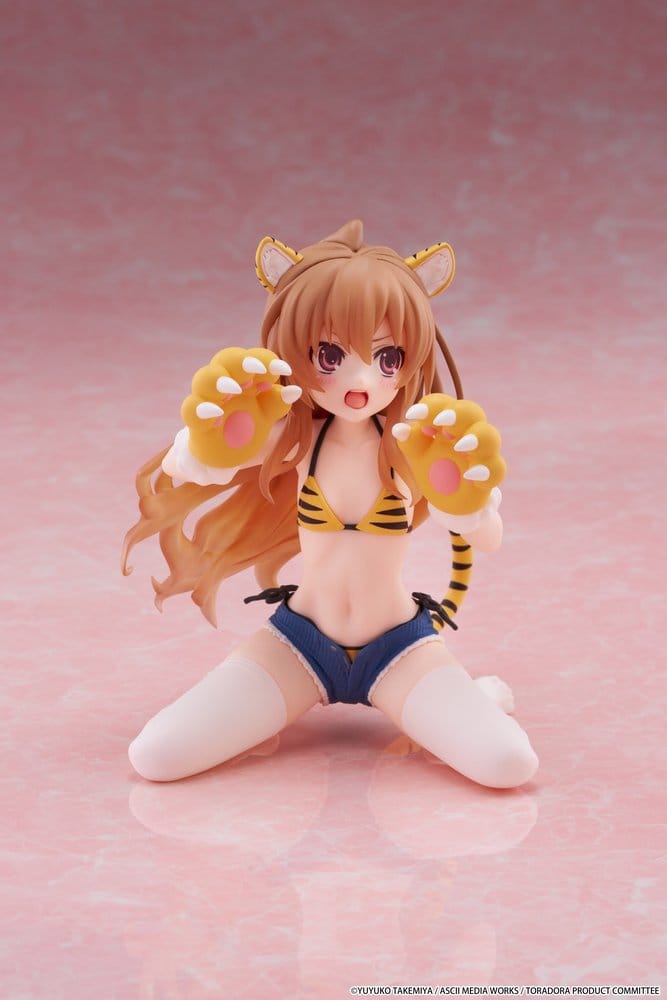 Toradora! Desktop Cute PVC-figur Taiga Aisaka (Tiger Costume Swimwear Ver.) 13 cm