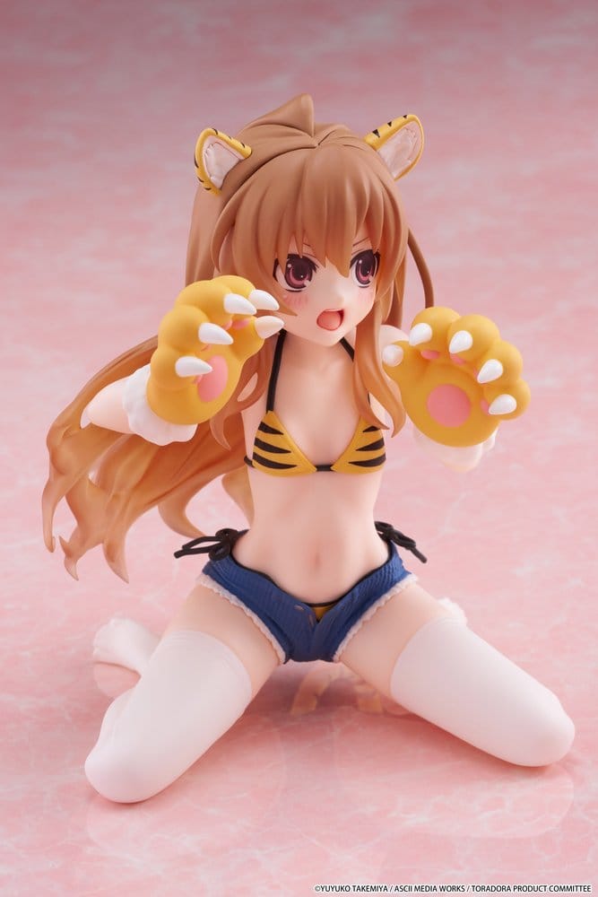 Toradora! Desktop Cute PVC-figur Taiga Aisaka (Tiger Costume Swimwear Ver.) 13 cm
