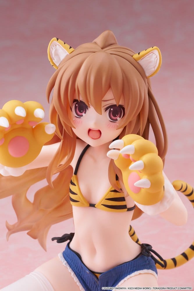 Toradora! Desktop Cute PVC-figur Taiga Aisaka (Tiger Costume Swimwear Ver.) 13 cm