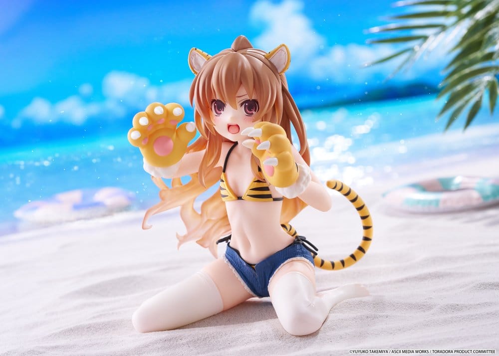 Toradora! Desktop Cute PVC-figur Taiga Aisaka (Tiger Costume Swimwear Ver.) 13 cm