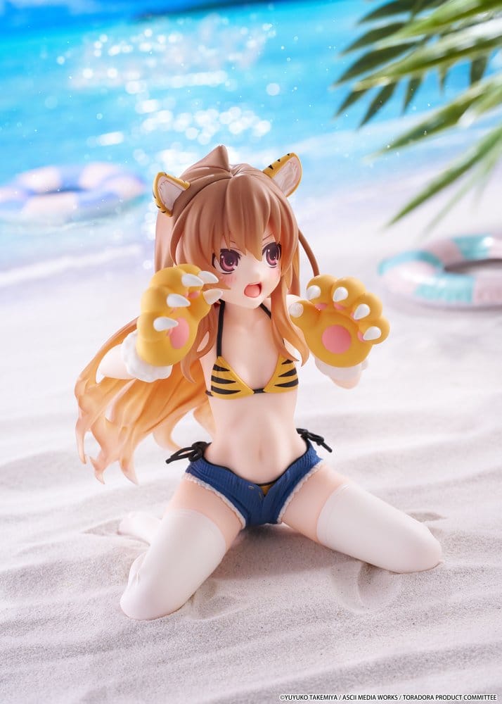 Toradora! Desktop Cute PVC-figur Taiga Aisaka (Tiger Costume Swimwear Ver.) 13 cm