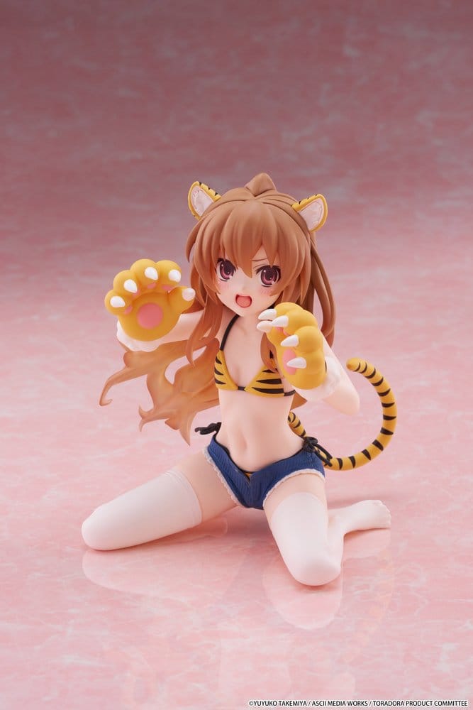 Toradora! Desktop Cute PVC-figur Taiga Aisaka (Tiger Costume Swimwear Ver.) 13 cm