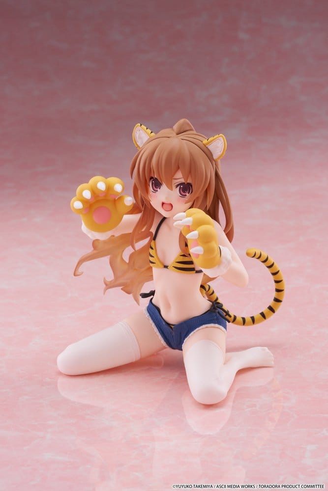 Toradora! Desktop Cute PVC-figur Taiga Aisaka (Tiger Costume Swimwear Ver.) 13 cm