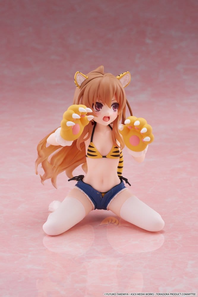 Toradora! Desktop Cute PVC-figur Taiga Aisaka (Tiger Costume Swimwear Ver.) 13 cm