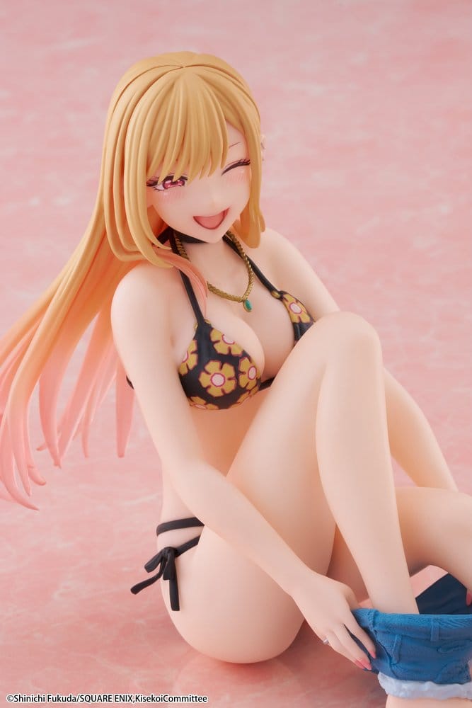 My Dress-Up Darling Desktop Cute PVC-figur Marin Kitagawa (Measured Swimsuit Ver.) Nyutgåva 13 cm