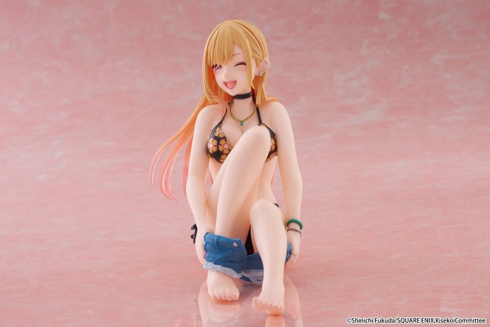 My Dress-Up Darling Desktop Cute PVC-figur Marin Kitagawa (Measured Swimsuit Ver.) Nyutgåva 13 cm
