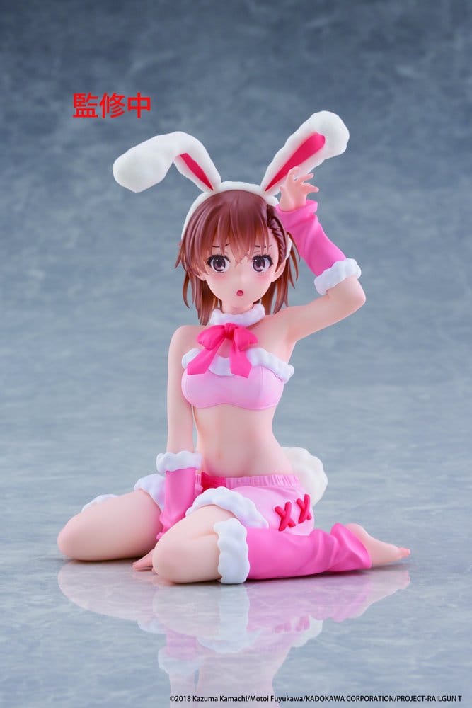 A Certain Scientific Railgun Moflock PVC Figure Mikoto Misaka (Fluffy Bunny Ver.) 13 cm