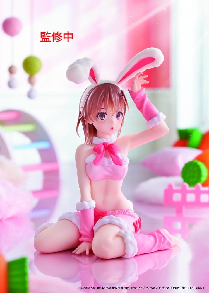 A Certain Scientific Railgun Moflock PVC Figure Mikoto Misaka (Fluffy Bunny Ver.) 13 cm