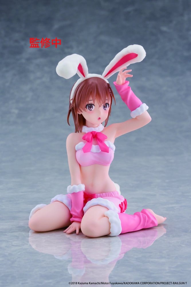 A Certain Scientific Railgun Moflock PVC Figure Mikoto Misaka (Fluffy Bunny Ver.) 13 cm