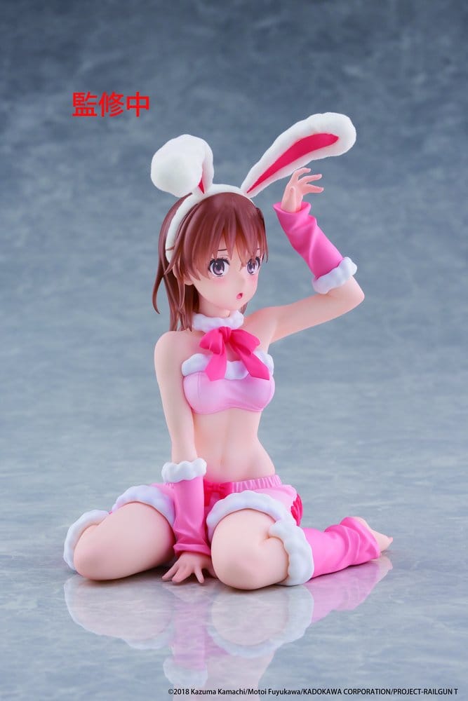 A Certain Scientific Railgun Moflock PVC Figure Mikoto Misaka (Fluffy Bunny Ver.) 13 cm