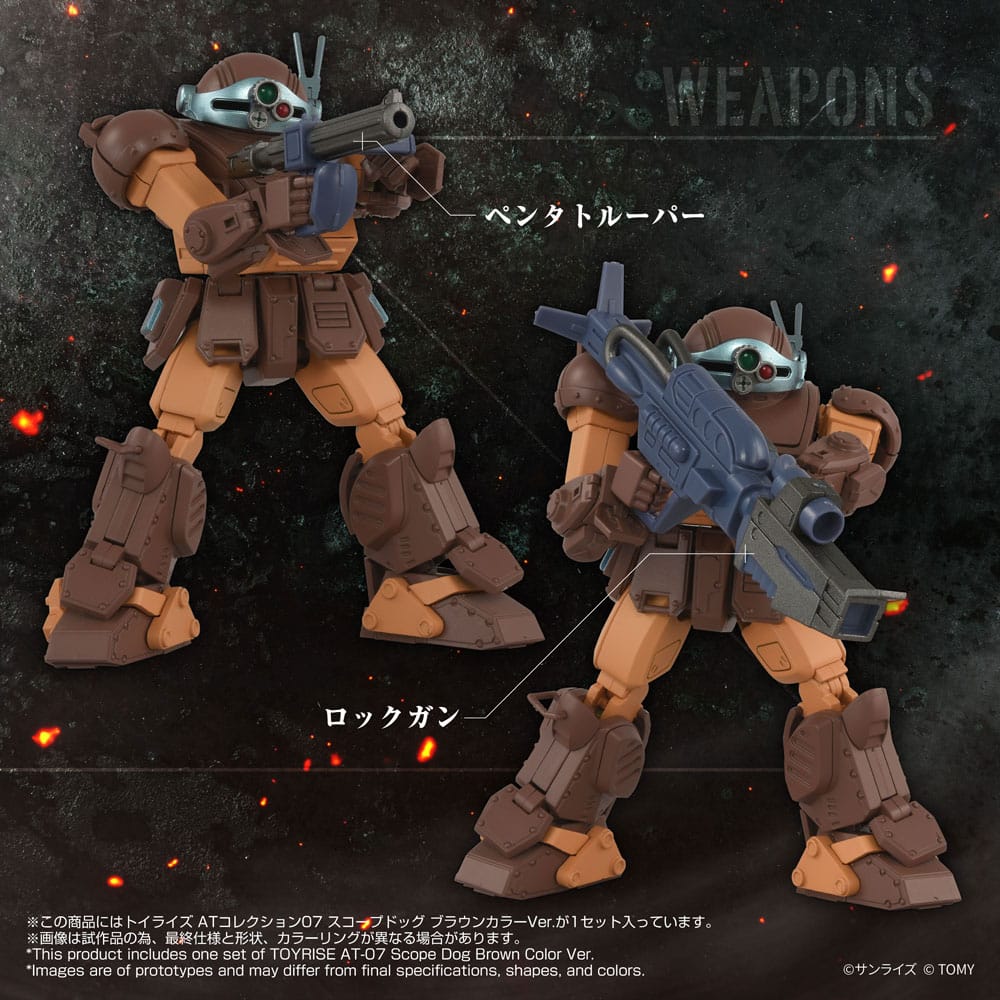 Armored Trooper Votoms Toyrise Action Figur 1/48 AT Collection 07 Scope Dog Brun Färg Ver. 9 cm Takara Tomy