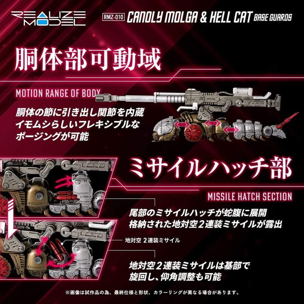 Zoids Plastmodellkit 2-Pack 1/100 RMZ-010 Canoly Molga & Hell Cat Basvakter Set 20 cm Takara Tomy