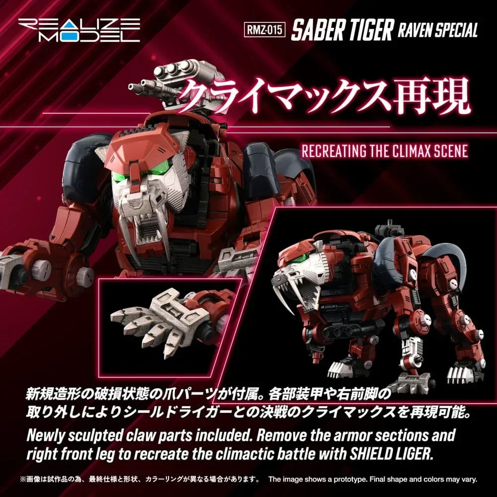 Zoids Plastmodellkit 1/100 RMZ-015 Saber Tiger Raven Special - 19 cm Takara Tomy