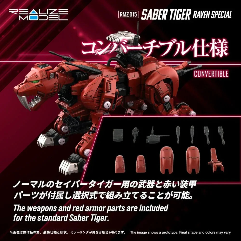 Zoids Plastmodellkit 1/100 RMZ-015 Saber Tiger Raven Special - 19 cm Takara Tomy