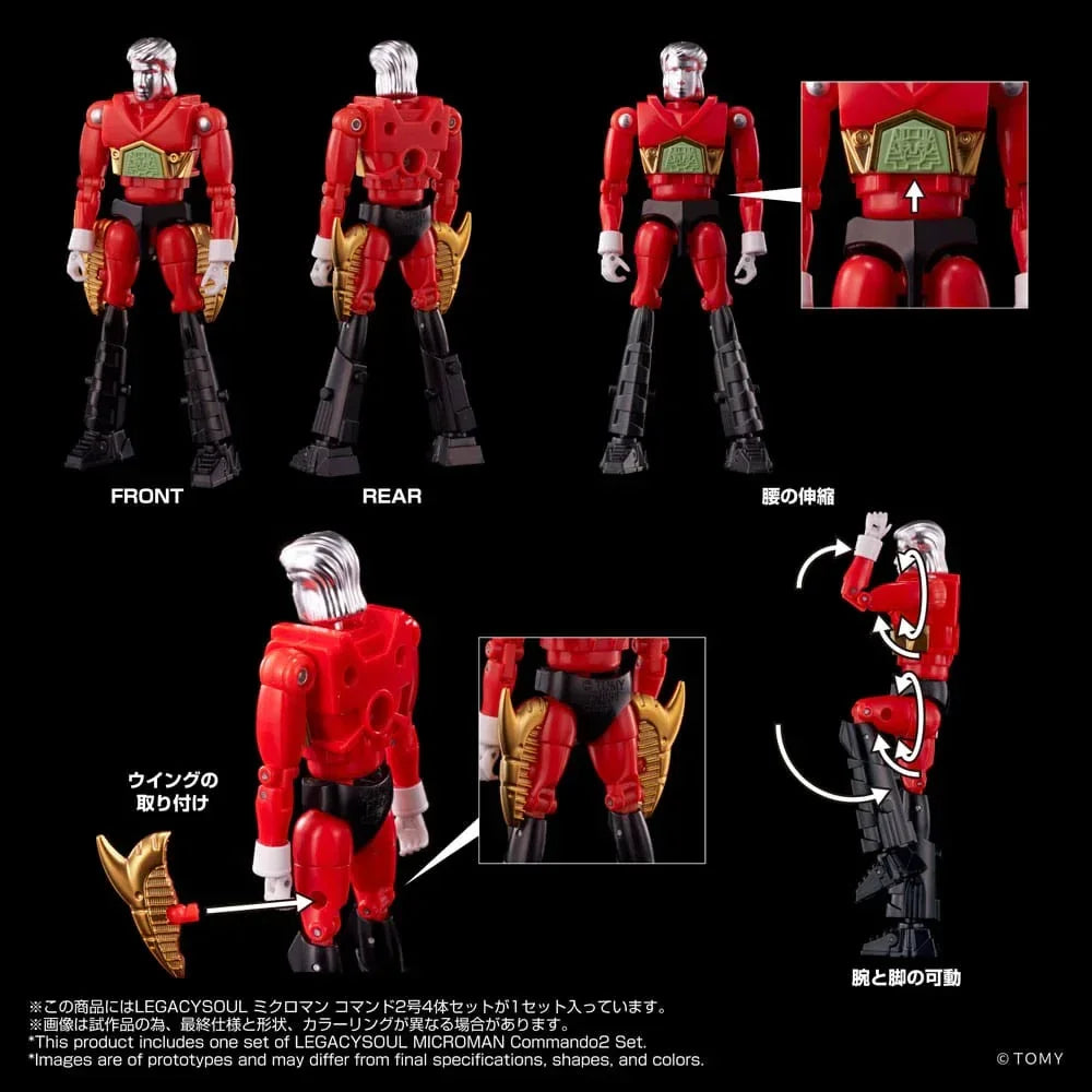 Legacysoul Action Figur Microman Command No. 2 4er Set Takara Tomy