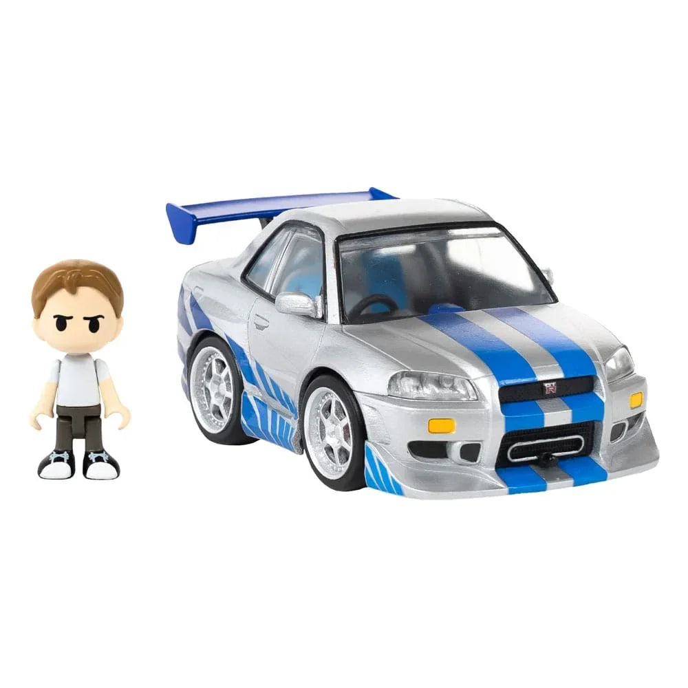 Fast & Furious Q-Village Fordon med Mini-figur Nissan Skyline GT-R (R34) 9 cm Takara Tomy