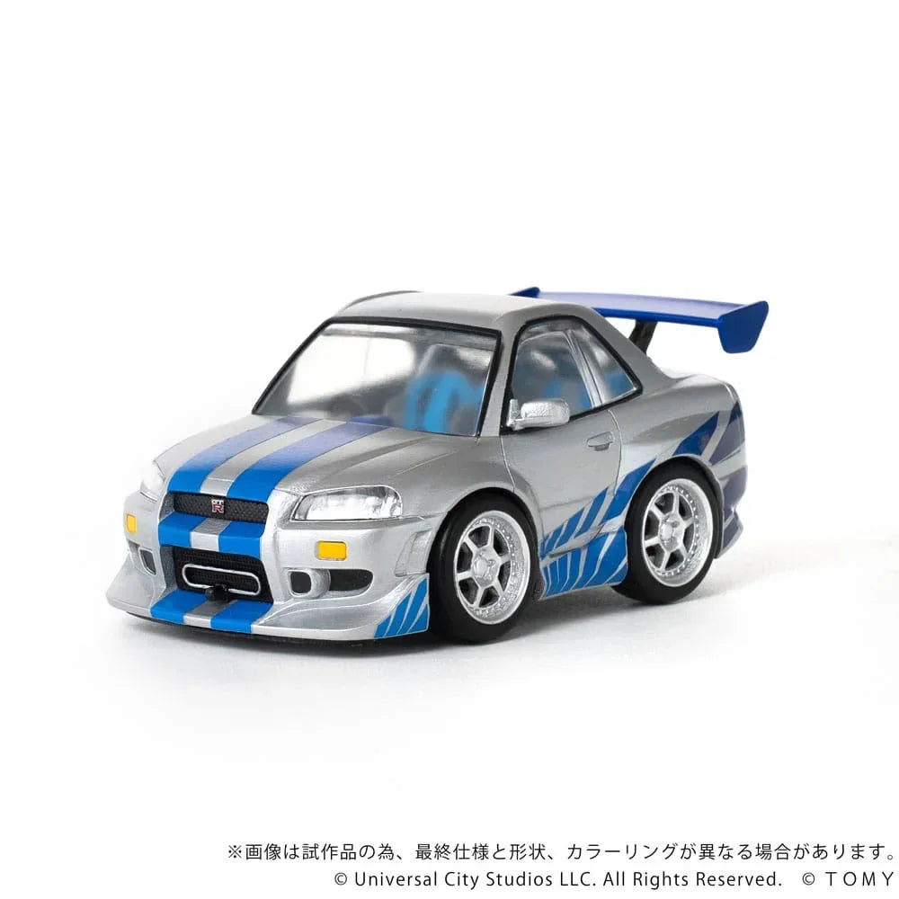 Fast & Furious Q-Village Fordon med Mini-figur Nissan Skyline GT-R (R34) 9 cm Takara Tomy