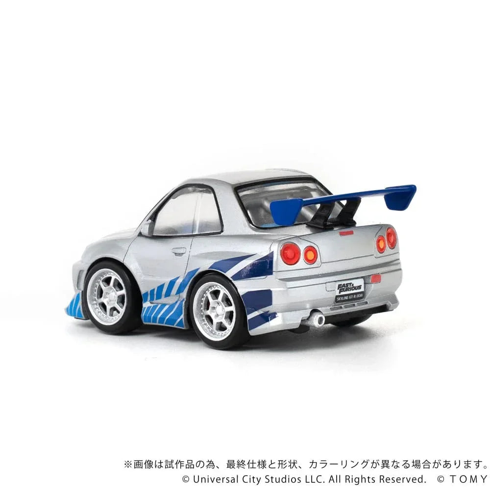 Fast & Furious Q-Village Fordon med Mini-figur Nissan Skyline GT-R (R34) 9 cm Takara Tomy