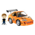 Fast & Furious Q-Village Toyota Supra JZA80 med Mini-Figur Takara Tomy