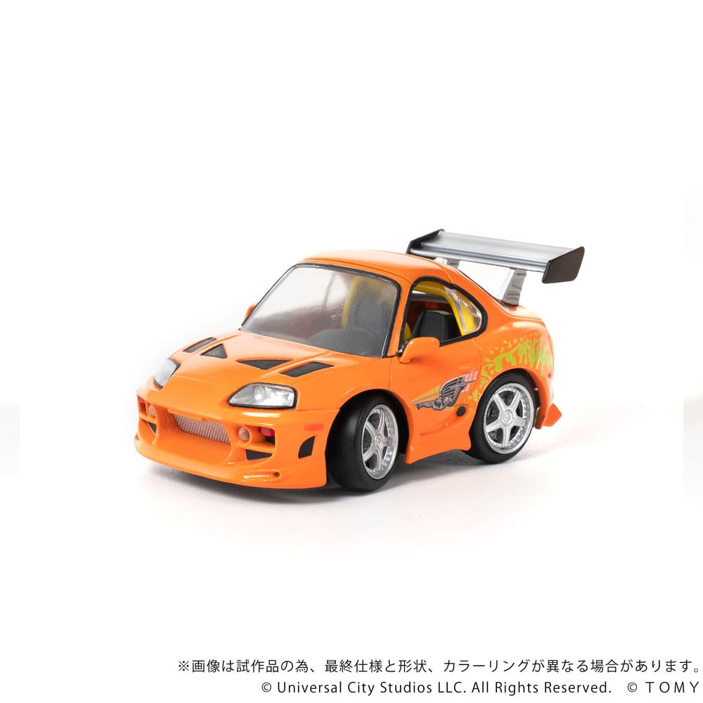Fast & Furious Q-Village Toyota Supra JZA80 med Mini-Figur Takara Tomy
