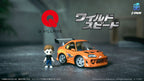 Fast & Furious Q-Village Toyota Supra JZA80 med Mini-Figur Takara Tomy