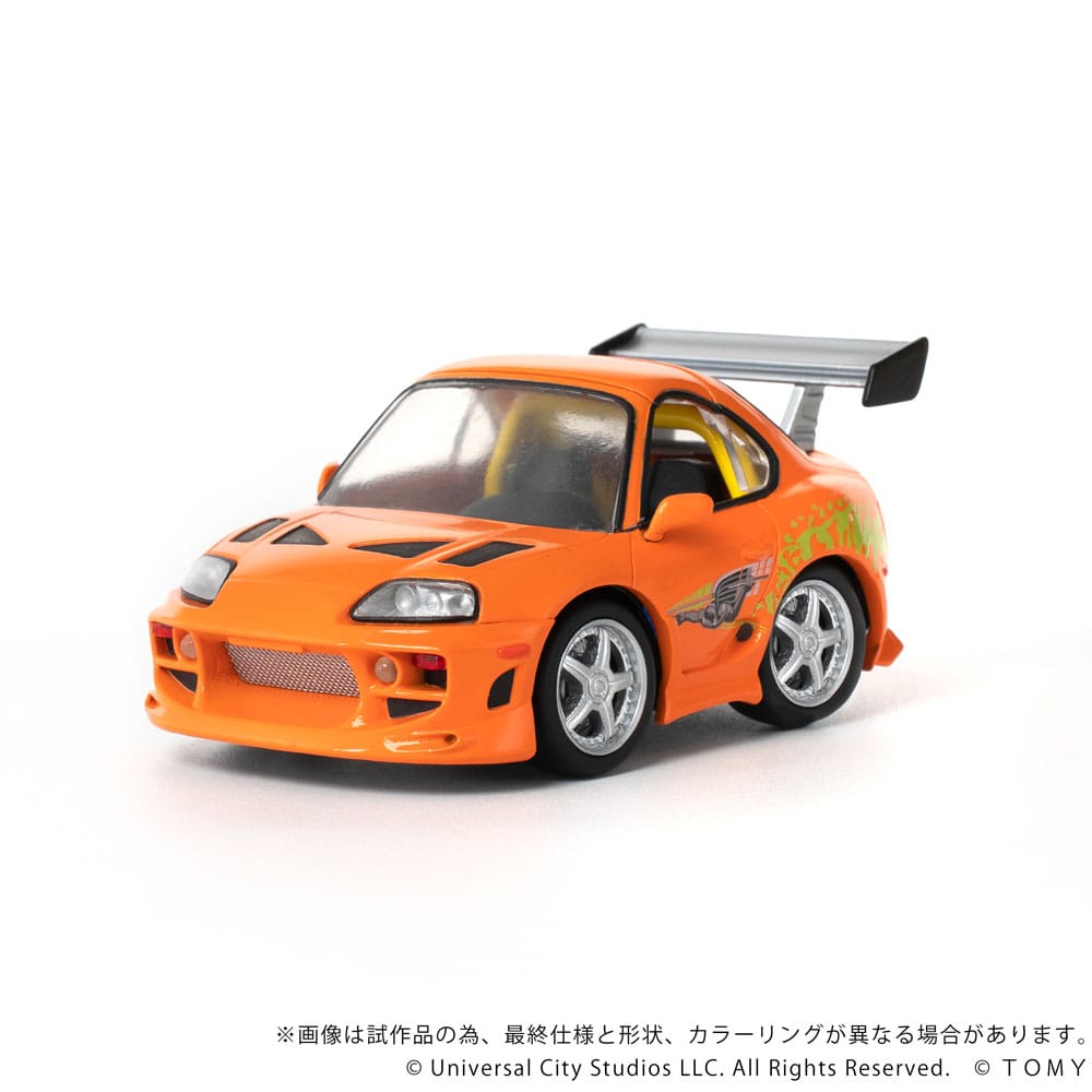 Fast & Furious Q-Village Toyota Supra JZA80 med Mini-Figur Takara Tomy