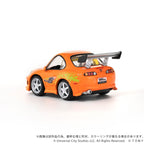 Fast & Furious Q-Village Toyota Supra JZA80 med Mini-Figur Takara Tomy
