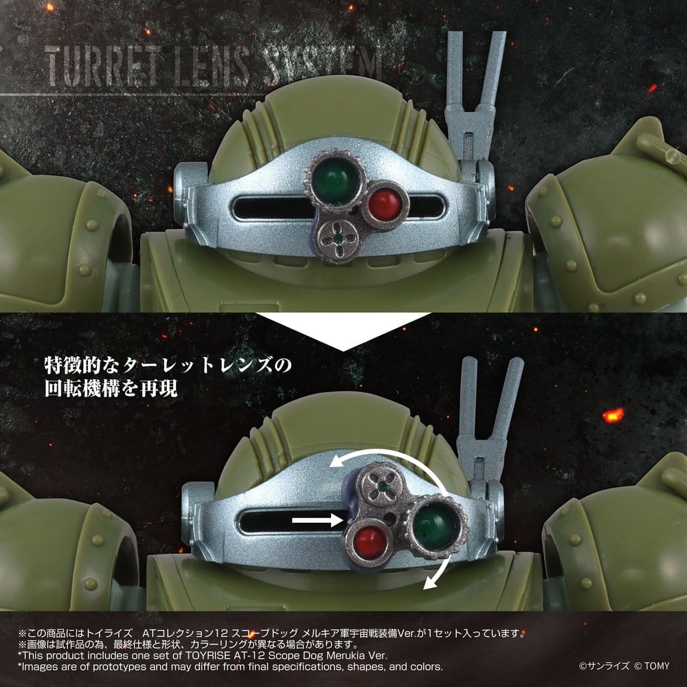 Armored Trooper Votoms Actionfigur Toyrise AT-12 Scope Dog med Land Mover i standardfärger