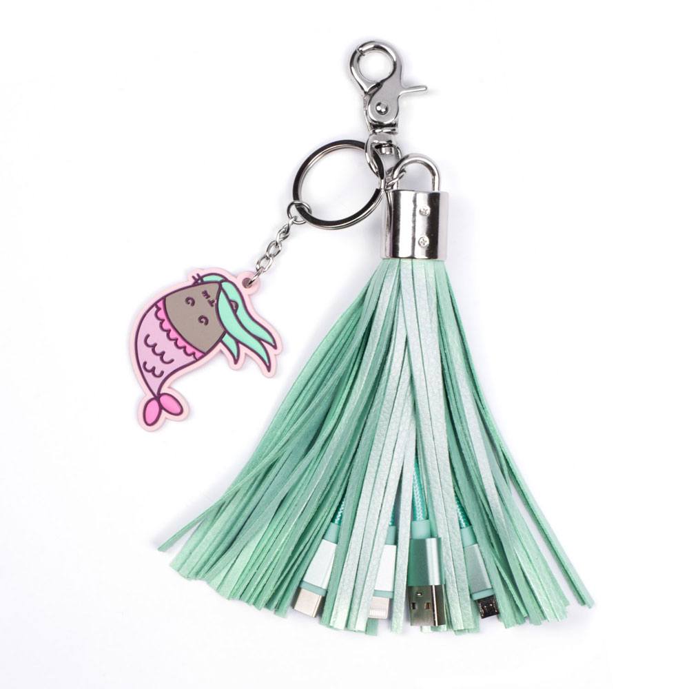 Pusheen 3-in-1 USB Laddkabel med Nyckelring och Tassel Thumbs Up