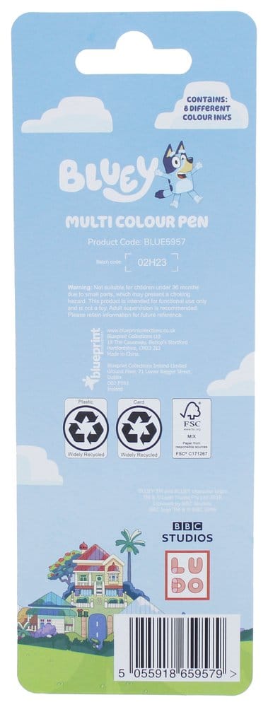 Bluey flerfärgad penna