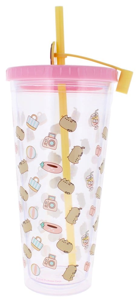 Pusheen tumbler med sugrör 700 ml