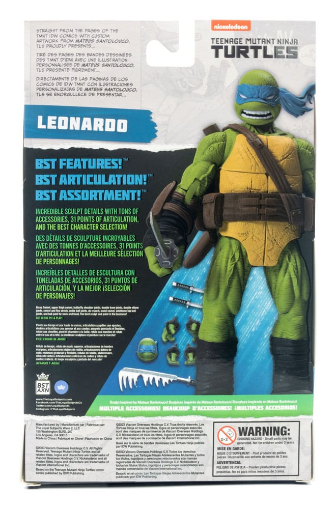 Teenage Mutant Ninja Turtles BST AXN Actionfigur Leonardo (IDW Comics) 13 cm The Loyal Subjects