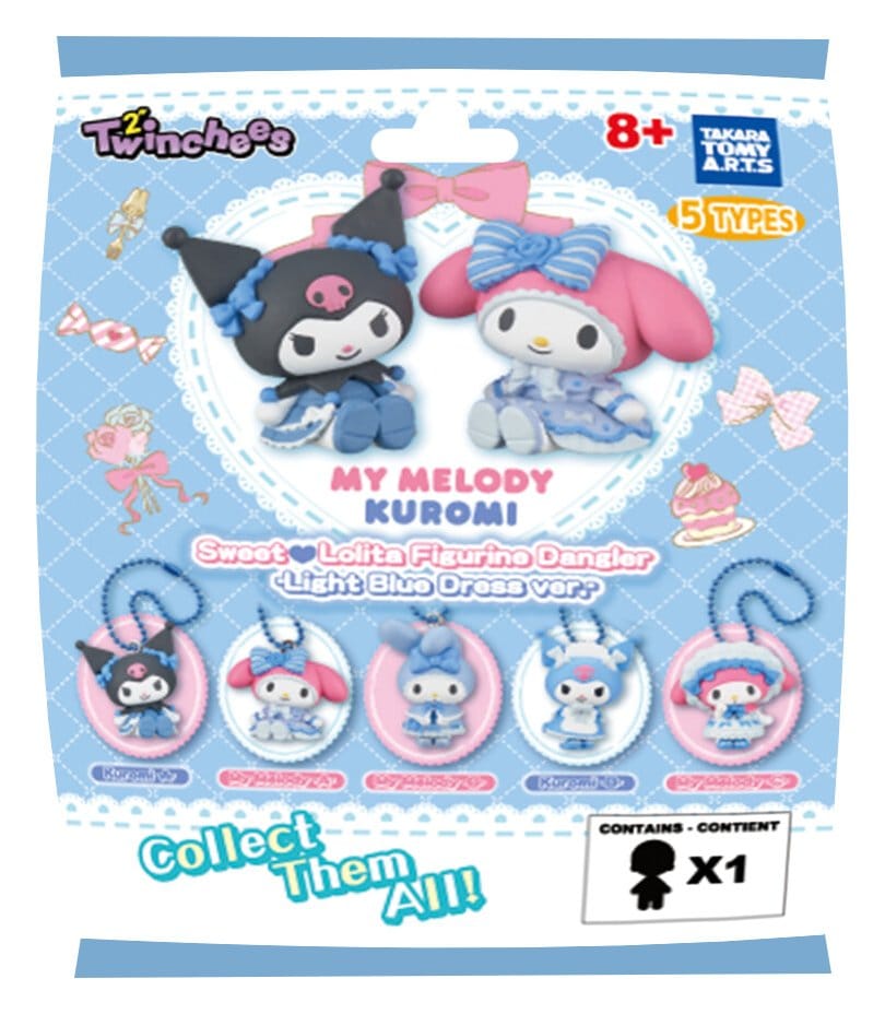 Sanrio Twinchees Mini Figurer My Melody x Kuromi Sweet Lolita 5 cm Blind Pack Display (24) Takara Tomy