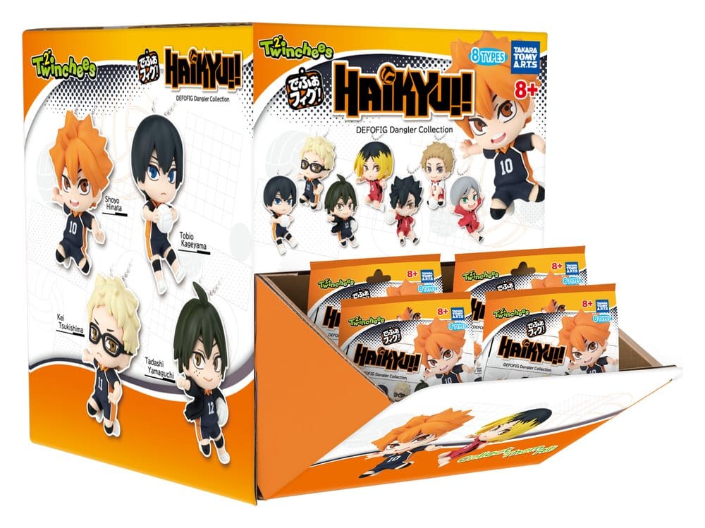 Haikyu!! Twinchees Dangler Mini Figurer Defofig! 5 cm Blind Pack Display (24) Takara Tomy