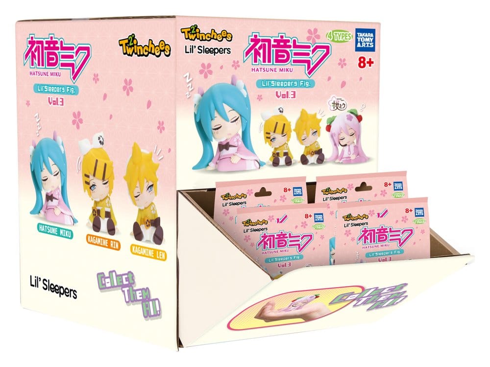 Hatsune Miku Twinchees Mini Figurer Lil' Sleepers Wave 3 5 cm Blind Pack Display (24) Takara Tomy