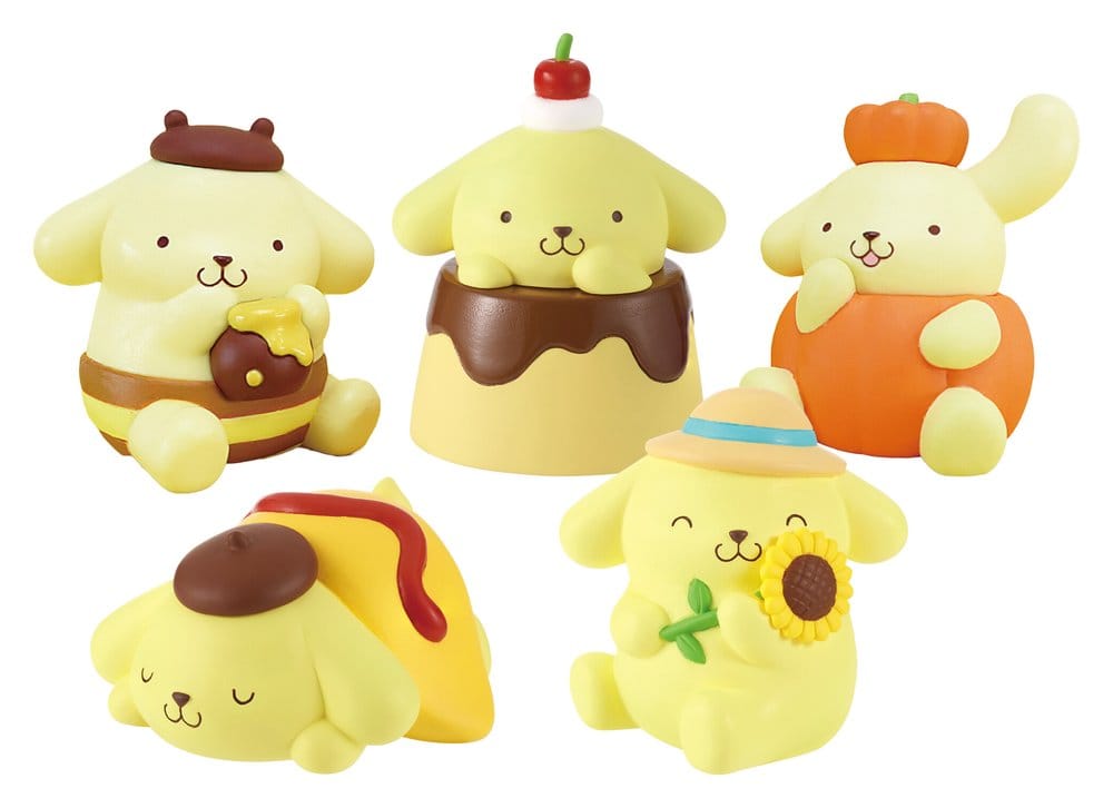 Sanrio Twinchees Mini Figurer Pompompurin Min Favoritfärg 5 cm Blindpack Display (24) Takara Tomy