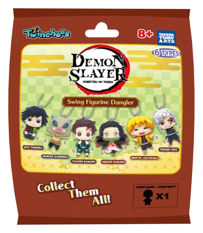 Demon Slayer: Kimetsu no Yaiba Swing Danglers Nyckelrings 3 cm Mystery Capsule Display (12) Takara Tomy