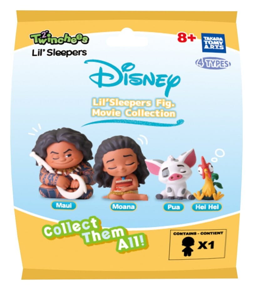 Moana Twinchees Mini Figurer Lil' Sleepers 5 cm Blind Pack Display (24) Takara Tomy